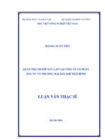 quản trị chi phí xây lắp tại công ty cổ phần đầu tư và thương mại dầu khí thái bình