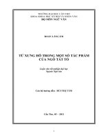 từ xưng hô trong một số tác phẩm của ngô tất tố