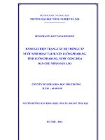 đánh giá hiện trạng các hệ thống cấp nước sinh hoạt tại huyện luôngphabang, tỉnh luôngphabang, nước cộng hòa dân chủ nhân dân lào