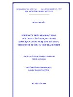 nghiên cứu triển khai hoạt động của trung tâm ứng dụng tiến bộ khoa học và công nghệ tỉnh bắc giang theo cơ chế tự chủ, tự chịu trách nhiệm
