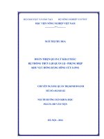 hoàn thiện quản lý khai thác hệ thống thủy lợi quản lộ  phụng hiệp khu vực đồng bằng sông cửu long