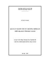Quản lý nguồn vốn từ chương trình 135 trên địa bàn tỉnh bắc giang 