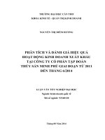 phân tích và đánh giá hiệu quả hoạt động kinh doanh xuất khẩu tại công ty cổ phần tập đoàn thủy sản minh phú giai đoạn từ 2011 đến 6 tháng đầu năm 2014 