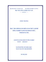 thực thi chính sách miễn giảm thủy lợi phí nông nghiệp tại huyện khoái châu, tỉnh hưng yên