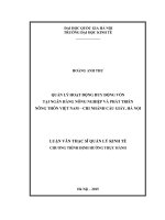 Quản lý hoạt động huy động vốn tại ngân hàng nông nghiệp và phát triển nông thôn việt nam   chi nhánh cầu giấy, hà nội 