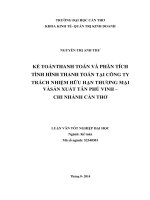 kế toán thanh toán và phân tích tình hình thanh toán tại công ty trách nhiệm hữu hạn thương mại và sản xuất tân phú vinh – chi nhánh cần thơ
