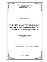 thế giới nhân vật trong tập truyện ngắn cô con gái ngỗ ngược của võ diệu thanh 