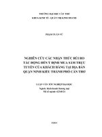 nghiên cứu các nhận thức rủi ro tác động đến ý định mua sắm trực tuyến của khách hàng tại địa bàn quận ninh kiều thành phố cần thơ