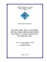 kế toán tiêu thụ và xác định kết quả hoạt động kinh doanh tại công ty cổ phần xăng dầu dầu khí bạc liêu