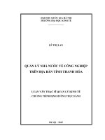 Quản lý nhà nước về công nghiệp trên địa bàn tỉnh thanh hóa