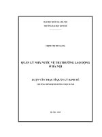 Quản lý nhà nước về thị trường lao động ở hà nội