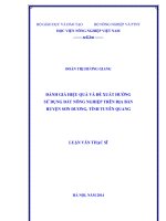 đánh giá hiệu quả và đề xuất hướng sử dụng đất nông nghiệp trên địa bàn huyện sơn dương, tỉnh tuyên quang