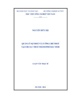 quản lý nợ thuế và cưỡng chế thuế tại chi cục thuế thành phố bắc ninh
