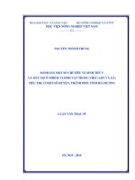 đánh giá một số chỉ tiêu vệ sinh thú y và mức độ ô nhiễm vi sinh vật trong thịt (lợn và gà) tiêu thụ ở một số huyện, thành phố, tỉnh hải dương