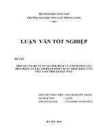 MỘT SỐ VẤN ĐỀ VỀ TỶ GIÁ HỐI ĐOÁI VÀ ẢNH HƯỞNG CỦA BIẾN ĐỘNG TỶ GIÁ TỚI HOẠT ĐỘNG XUẤT NHẬP KHẨU CỦAVIỆT NAM THỜI KÌ HẬU WTO