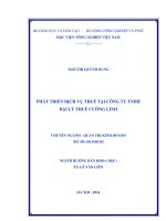 phát triển dịch vụ thuế tại công ty tnhh đại lý thuế cường linh