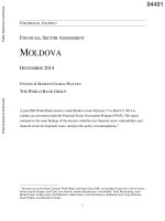 Moldova financial sector assessment 