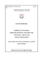 Nghiên cứu ứng dụng ghép tế bào gốc mô mỡ tự thân điều trị chấn thương cột sống ngực – thắt lưng liệt tủy hoàn toàn (TT) 