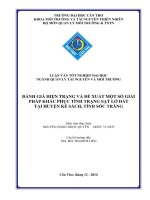 đánh giá hiện trạng và đề xuất một số giải pháp khắc phục tình trạng sạt lở đất tại huyện kế sách, tỉnh sóc trăng