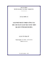 giải pháp hoàn thiện công tác thu chi ngân sách nhà nước trên địa bàn tỉnh khánh hòa 
