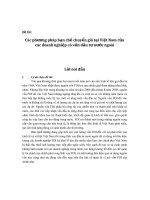 Các phương pháp hạn chế chuyển giá tại Việt Nam của các doanh nghiệp có vốn đầu tư nước ngoài