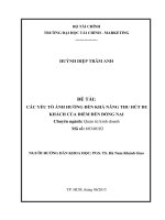 các yếu tố ảnh hưởng đến khả năng thu hút du khách của điểm đến đồng nai 