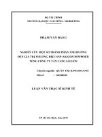 nghiên cứu một số thành phần ảnh hưởng đến giá trị thương hiệu snp (saigon newport) tổng công ty tân cảng sài gòn 