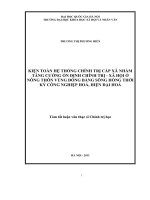 Kiện toàn hệ thống chính trị cấp xã nhằm tăng cường ổn định chính trị   xã hội ở nông thôn vùng đồng bằng sông hồng thời kỳ công nghiệp hóa, hiện đại hóa 