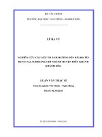 nghiên cứu các yếu tố ảnh hưởng đến rủi ro tín dụng tại agribank chi nhánh huyện diên khánh khánh hòa 