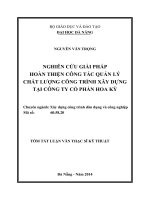 Nghiên cứu giải pháp hoàn thiện công tác quản lý chất lượng công trình xây dựng tại công ty cổ phần HOAKY