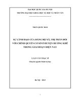 Sự lãnh đạo của đảng bộ xã, thị trấn đối với chính quyền cơ sở ở huyện hương khê trong giai đoạn hiện nay 