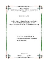 hoàn thiện công tác quản lý vốn đầu tư xây dựng cơ bản từ ngân sách nhà nước ở tỉnh quảng trị