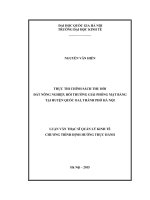 Thực thi chính sách thu hồi đất nông nghiệp, bồi thường giải phóng mặt bằng tại huyện quốc oai, thành phố hà nội
