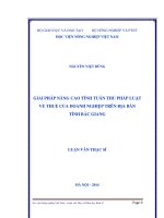 giải pháp nâng cao tính tuân thủ pháp luật về thuế của doanh nghiệp trên địa bàn tỉnh bắc giang