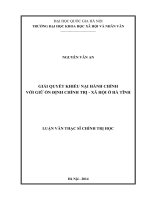 Giải quyết khiếu nại hành chính với giữ ổn định chính trị   xã hội ở hà tĩnh 