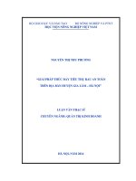 giải pháp thúc đẩy tiêu thụ rau an toàn trên địa bàn huyện gia lâm – hà nội