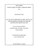 các yếu tố tác động đến cấu trúc vốn của các doanh nghiệp dầu khí niêm yết trên thị trường chứng khoán việt nam 