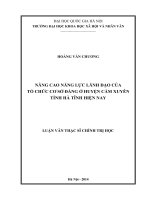 Nâng cao năng lực lãnh đạo của tổ chức cơ sở đảng ở huyện cẩm xuyên tỉnh hà tĩnh hiện nay 