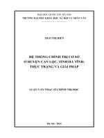 Hệ thống chính trị cơ sở ở huyện can lộc, tỉnh hà tĩnh  thực trạng và giải pháp 