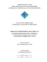 khảo sát thành phần, số lượng và sự phân bố bướm ngày ở trung tâm nông nghiệp mùa xuân