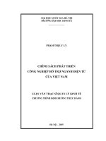 Chính sách phát triển công nghiệp hỗ trợ ngành điện tử của việt nam
