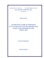 giải pháp nâng cao hiệu quả kinh doanh của các cơ sở sản xuất tại làng nghề khúc toại, xã khúc xuyên, thành phố bắc ninh, tỉnh bắc ninh
