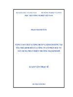 nâng cao chất lượng dịch vụ khách hàng tại tòa nhà kinh đô của công ty cổ phần đầu tư xây dựng phát triển thương mại kinh đô