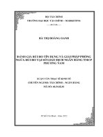 đánh giá rủi ro tín dụng và giải pháp phòng ngừa rủi ro tại sở giao dịch ngân hàng tmcp phương nam 