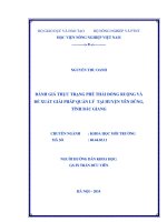 đánh giá thực trạng phế thải đồng ruộng và đề xuất giải pháp quản lý tại huyện yên dũng, tỉnh bắc giang