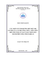 Các nhân tố ảnh hưởng sự gắn bó của cán bộ công chức, viên chức tại cơ quan UBND thành phố vinh, tỉnh nghệ an 