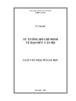 Tư tưởng hồ chí minh về đạo đức cán bộ 