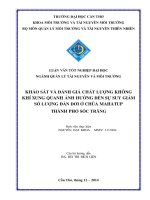 khảo sát và đánh giá chất lượng không khí xung quanh ảnh hưởng đến sự suy giảm số lượng đàn dơi ở chùa mahatup thành phố sóc trăng