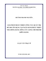 giải pháp hoàn thiện công tác quản trị rủi ro tín dụng tại ngân hàng phát triển nhà đồng bằng sông cửu longchi nhánh kiên giang