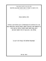 nâng cao năng lực lãnh đạo của đảng ủy các địa phương nhằm thực hiện thắng lời nhiệm vụ xây dựng nông thôn mới trên địa bàn huyện miền núi vũ quang - hà tĩnh